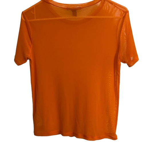 Forever 21 Women’s Sheer Orange Colored Shirt, Size Small - Picture 7 of 7